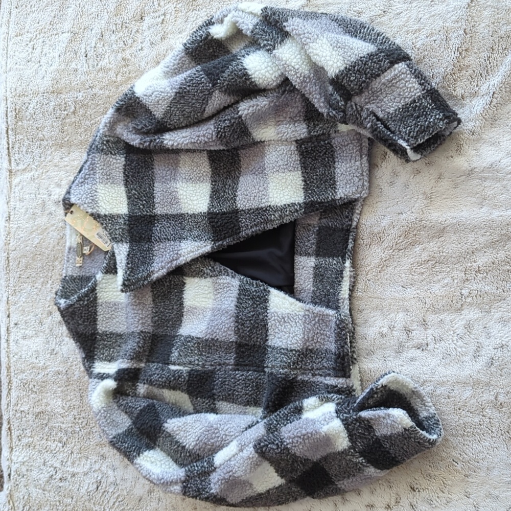 Gimmicks by BKE Black Grey White Sherpa Cropped Open Front Jacket Size M NWT - Picture 2 of 8